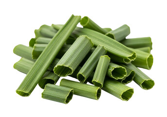 Fresh green celery stalks sliced into pieces showcasing their crunchy texture and vibrant color on