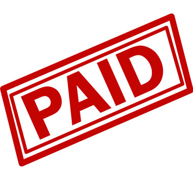 paid red rubber stamp on white background