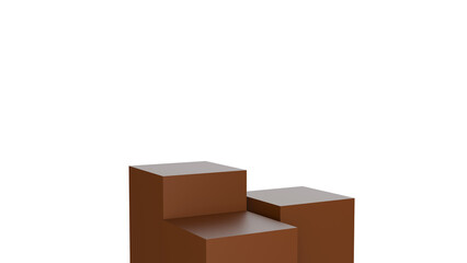 3D Render a brown box sitting on top of a white surface