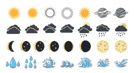 set of weather icons