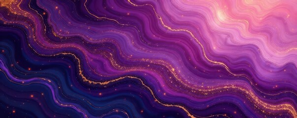 Abstract swirling purple and gold marble, luxurious texture , purple, backgrounds, backdrop