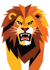 geometric king lion Illustrator Artwork design template poster