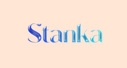 Stanka name. European Name illustration. Colorful gradient graphic vector typography with removable background. 3D Separate european name.