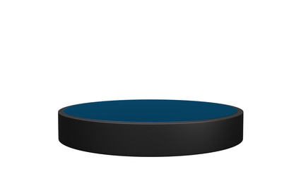 3D Render a black and blue bowl with a blue lid