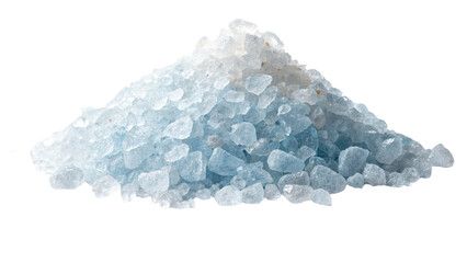 Pile of rock salt isolated on white or transparent background