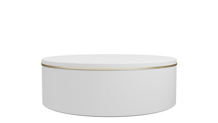 3D Render a white container with a gold rim on a white background
