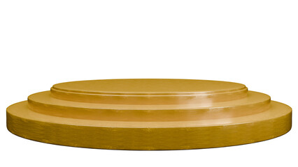 3D Render a round pedestal with a wooden base