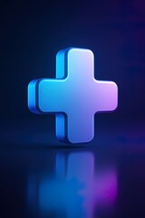 Futuristic Medical Cross Symbol for Healthcare, Rescue, Safety and Survival Concepts