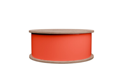 3D Render a spool of orange thread on a white background