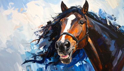 Majestic Horse Portrait Painting.