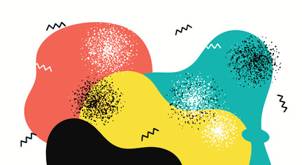 Vector art of abstract shapes with a modern design and colorful elements isolated on white background