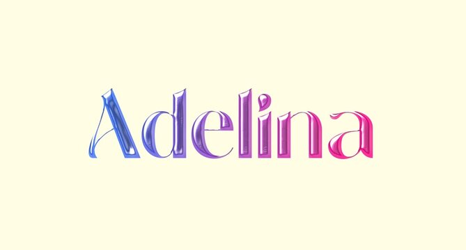 Adelina name. European Name illustration. Colorful gradient graphic vector typography with removable background. 3D Separate european name.