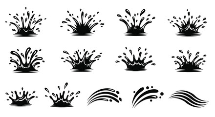 set of vector silhouettes of grass