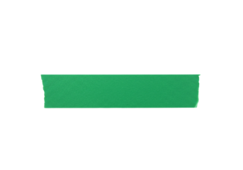 Green adhesive tape on transparent background isolated matte texture simple design element