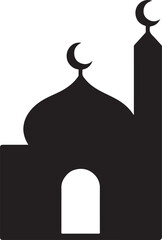 Obraz premium Mosque silhouette vector design for Islamic architecture, religion, worship, cultural, and spiritual themes.