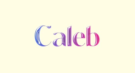 Caleb name. European Name illustration. Colorful gradient graphic vector typography with removable background. 3D Separate european name.