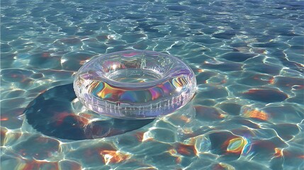 Luxurious pool float sparkling under summer sun high resolution picture
