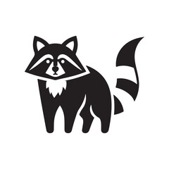 raccoon vector silhouette clip art logo design illustration. raccoon icons set collections.