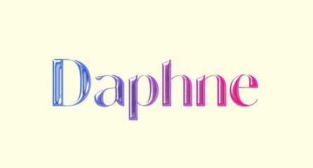 Daphne name. European Name illustration. Colorful gradient graphic vector typography with removable background. 3D Separate european name.