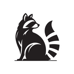 raccoon vector silhouette clip art logo design illustration. raccoon icons set collections.