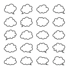 Vector Blank Outline Cloud For Speech Bubble Collection