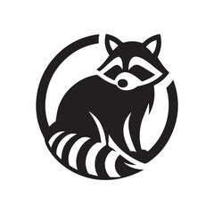 raccoon vector silhouette clip art logo design illustration. raccoon icons set collections.