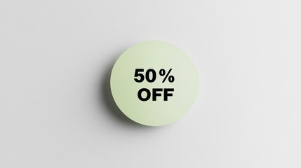 Promotional offer announcement digital space circular paper note minimalist design green color concept