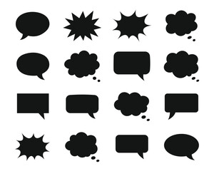 Vector Black Speech Bubble Collection