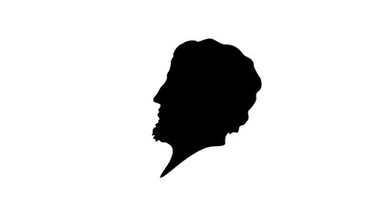 Anaximenes of Miletus  portrait, black isolated silhouette