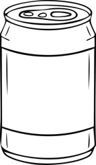 A simple line drawing of a closed aluminum can with a blank label area, isolated on a white background.