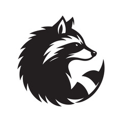 Fototapeta premium raccoon vector silhouette clip art logo design illustration. raccoon icons set collections.
