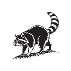 raccoon vector silhouette clip art logo design illustration. raccoon icons set collections.