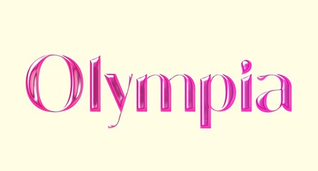 Olympia name. European Name illustration. Colorful gradient graphic vector typography with removable background. 3D Separate european name.