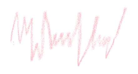 Pink pencil hand writing rhythm set on transparent background