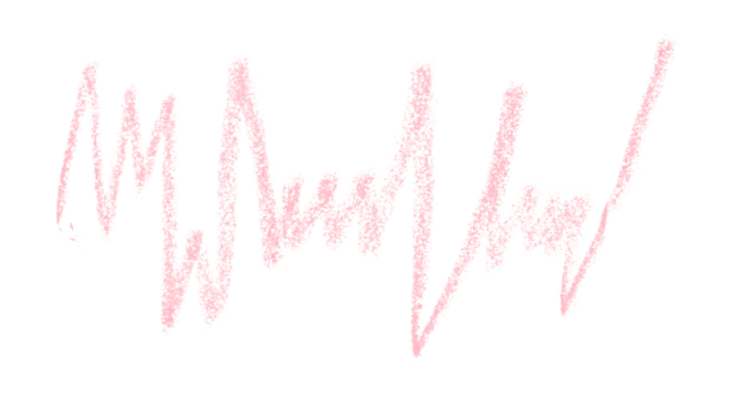 Pink pencil hand writing rhythm set on transparent background