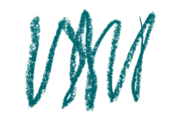 Green colored pencil drawing isolated on transparent background