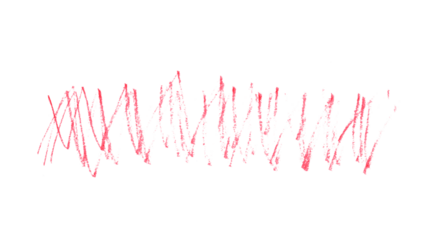 Red pencil hand writing rhythm set on transparent background