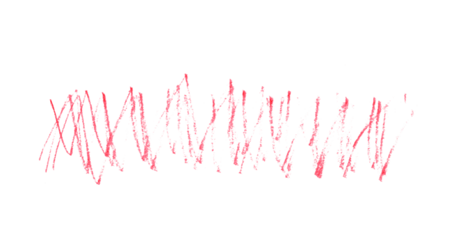 Red pencil hand writing rhythm set on transparent background