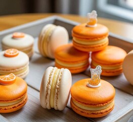 macaroons on a wooden table