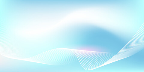 Abstract blue gradient background with shining lines waves. Minimalist background for banner, poster, cover, brochure, flyer, website