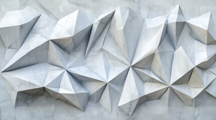 Seamless abstract texture inspired by origami with sharp geometric folds resembling marble surfaces and architectural patterns.