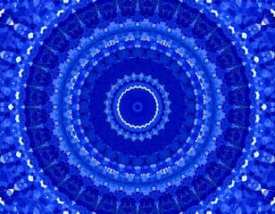 Blue circular mandala pattern