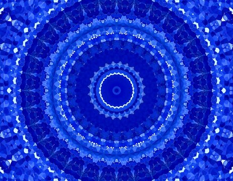Blue circular mandala pattern