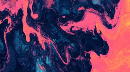 Abstract neon fluid texture with bold pink and dark blue swirls, creating a seamless futuristic background for digital art.
