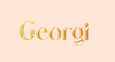 Fototapeta premium Georgi name. European Name illustration. Colorful gradient graphic vector typography with removable background. 3D Separate european name.