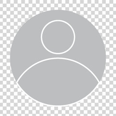 Default Avatar profile icon transparent png. Social media User png icon. whatsApp Dp. isolated on white background.