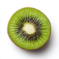 A fresh kiwi slice with vibrant colors