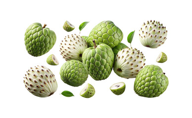 Fototapeta premium A delightful presentation of Sugar Apples showcasing their unique textures and colors