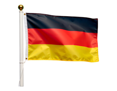 German Flag with Black, Red, and Yellow Stripes, Glossy on Transparent Background, National Symbol Asset