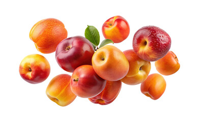 Fresh and Ripe Nectarines Arranged in a Floating Still Life Presentation